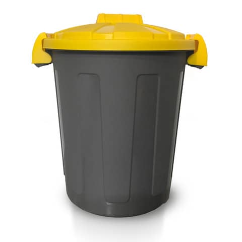 Bidone 25 litri dotato di coperchio e due chiusure esterne PP Mobil Plastic giallo - 105/25-GIA